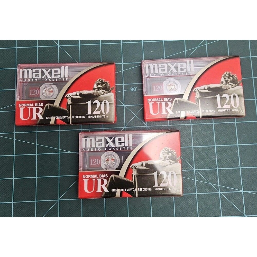 Maxell UR120 Blank Audio Cassette Tapes 120 Min Normal Bias Type I Lot of 3